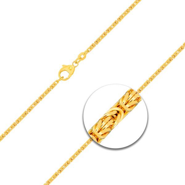 Armband als Königskette in Gelbgold 585 / 14K, 18,5 cm lang, 1,8 mm breit, Gewicht ca. 4.6 g.