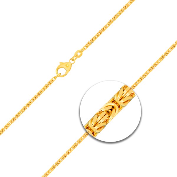 Armband als Königskette in Gelbgold 750 / 18K, 18 cm lang, 1,8 mm breit, Gewicht ca. 5.3 g.