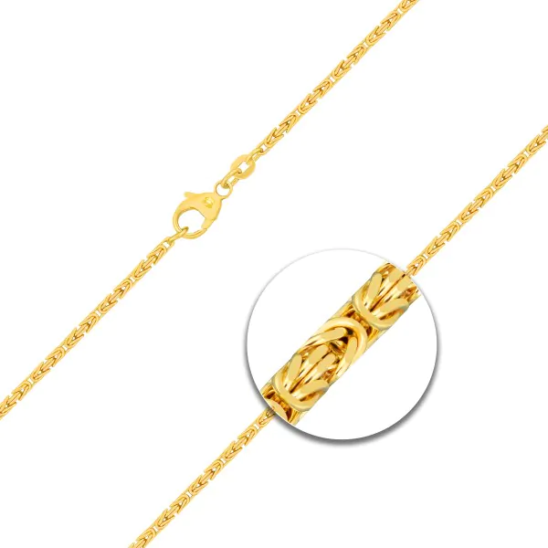 Goldkette als Königskette in Gelbgold 333 / 8K, 95 cm lang, 1,8 mm breit, Gewicht ca. 18.5 g.