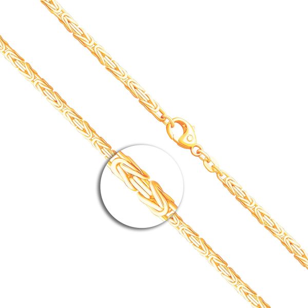 Goldkette als Königskette in Gelbgold 585 / 14K, 50 cm lang, 2,3 mm breit, Gewicht ca. 22.2 g.