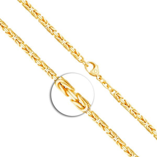 Armband als Königskette in Gelbgold 585 / 14K, 18,7 cm lang, 3,2 mm breit, Gewicht ca. 13.2 g.