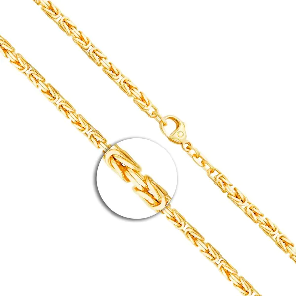 Armband als Königskette in Gelbgold 585 / 14K, 20 cm lang, 3,2 mm breit, Gewicht ca. 14.1 g.