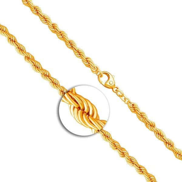Armband als Kordelkette hohl in Gelbgold 585 / 14K, 19 cm lang, 4,4 mm breit, Gewicht ca. 5.6 g.