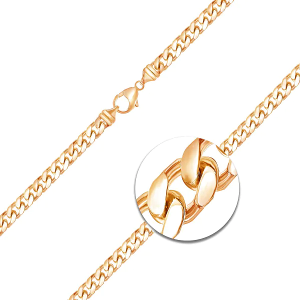 Armband als Panzerkette 4-seitig diamantiert in Gelbgold 585 / 14K, 21 cm lang, 6 mm breit, Gewicht ca. 27.5 g.