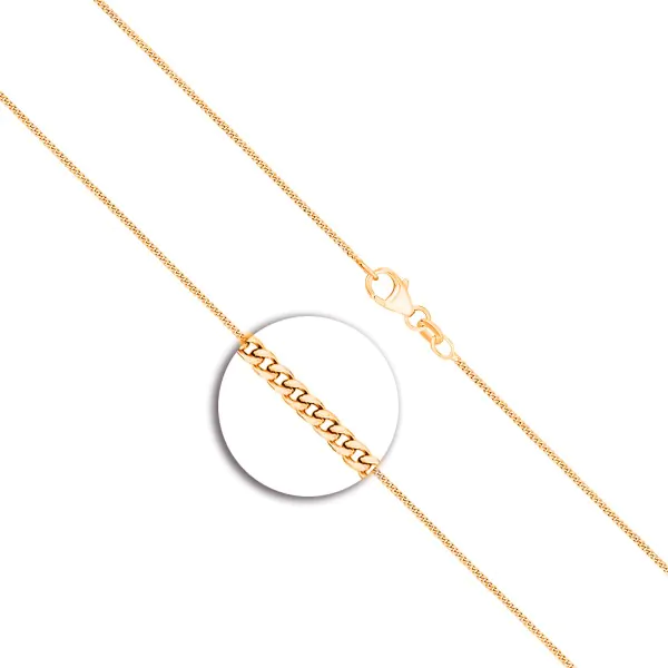 Goldkette als Panzerkette flach in Gelbgold 585 / 14K, 80 cm lang, 1,1 mm breit, Gewicht ca. 3.8 g.
