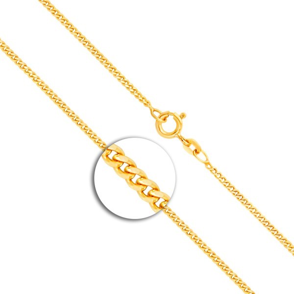 Goldkette als Panzerkette flach in Gelbgold 585 / 14K, 40 cm lang, 1,7 mm breit, Gewicht ca. 4.2 g.