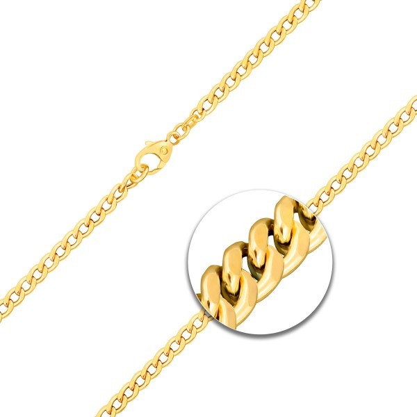 Goldkette als Panzerkette hohl in Gelbgold 585 / 14K, 45 cm lang, 3,6 mm breit, Gewicht ca. 7.2 g.