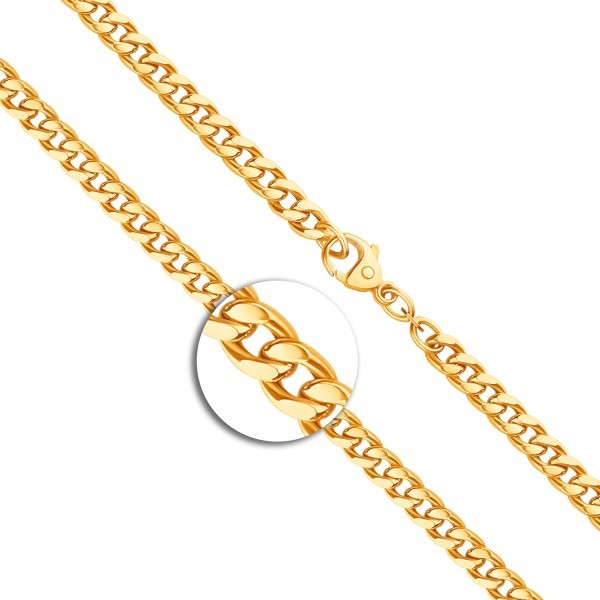 Armband als Panzerkette hohl in Gelbgold 585 / 14K, 21 cm lang, 5,4 mm breit, Gewicht ca. 8.2 g.