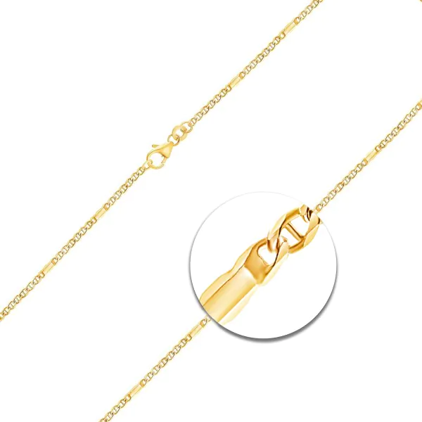 Goldkette als Panzerstegkette in Gelbgold 333 / 8K, 42 cm lang, 1,9 mm breit, Gewicht ca. 3 g.