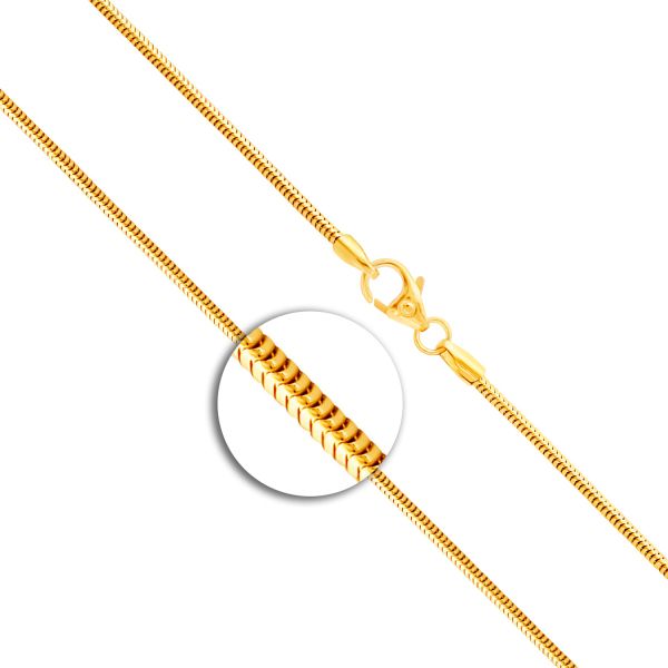 Goldkette als Schlangenkette in Gelbgold 750 / 18K, 45 cm lang, 1,4 mm breit, Gewicht ca. 4.8 g.