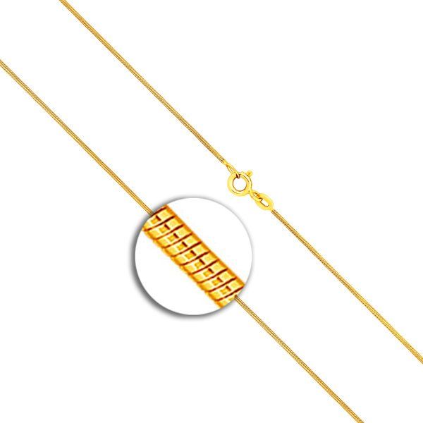 Goldkette als Schlangenkette in Gelbgold 375 / 9K, 45 cm lang, 0,9 mm breit, Gewicht ca. 3.3 g.