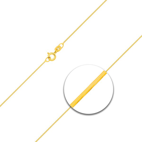 Goldkette als Schlangenkette diamantiert in Gelbgold 585 / 14K, 45 cm lang, 0,7 mm breit, Gewicht ca. 2.1 g.