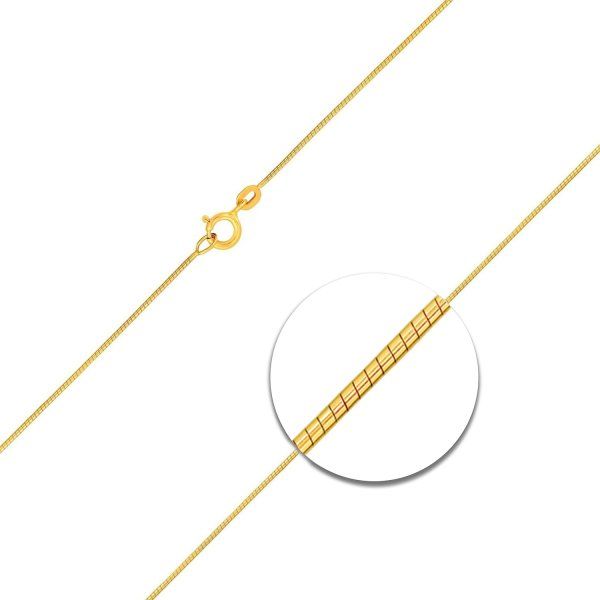 Goldkette als Schlangenkette diamantiert in Gelbgold 333 / 8K, 50 cm lang, 0,8 mm breit, Gewicht ca. 2.7 g.