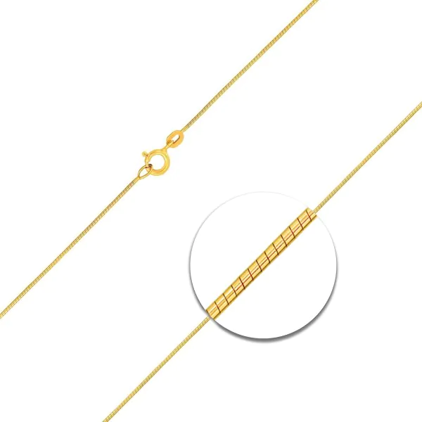 Goldkette als Schlangenkette diamantiert in Gelbgold 585 / 14K, 45 cm lang, 0,8 mm breit, Gewicht ca. 2.9 g.