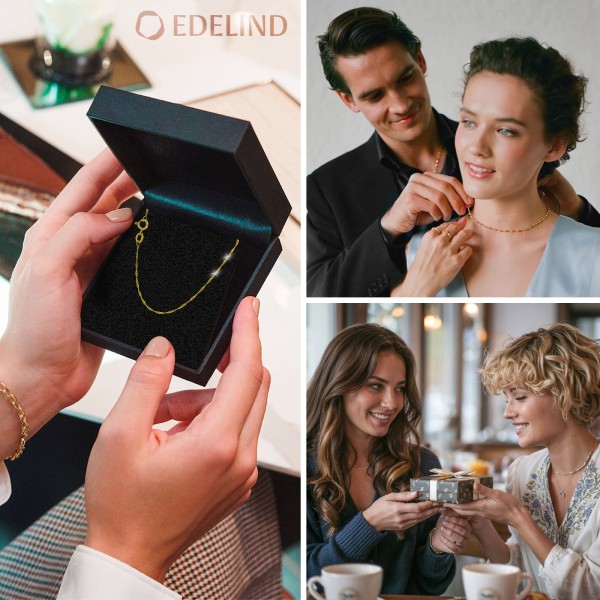 Goldkette als Singapurkette in Gelbgold 333 / 8 Karat, 34 cm lang, 1 mm Breit, Gewicht ca. 0.5 g.