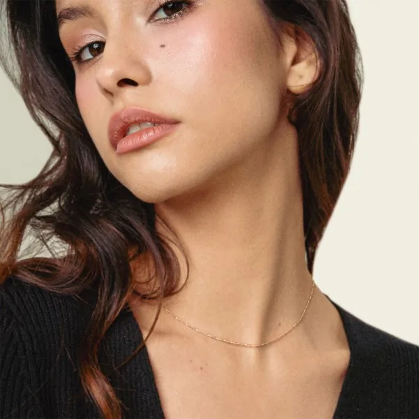 Goldkette als Singapurkette in Gelbgold 585 / 14K, 45 cm lang, 1,4 mm Breit, Gewicht ca. 1.6 g.