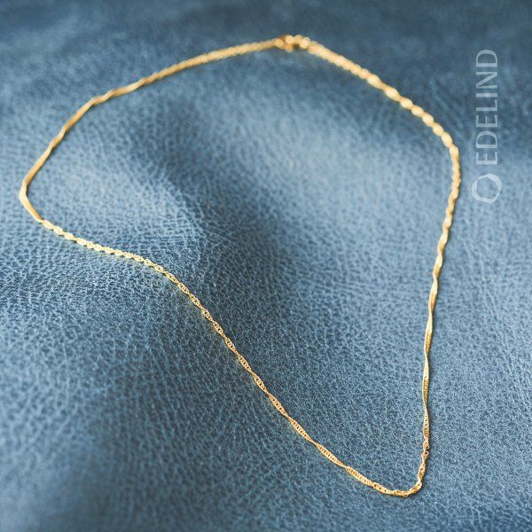 Goldkette als Singapurkette in Gelbgold 585 / 14K, 42 cm lang, 1,4 mm Breit, Gewicht ca. 1.5 g.