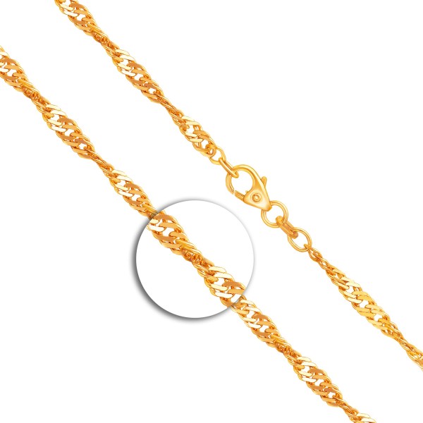 Armband als Singapurkette in Gelbgold 333 / 8 Karat, 20.5 cm lang, 2.9 mm breit, Gewicht ca. 2.6 g.