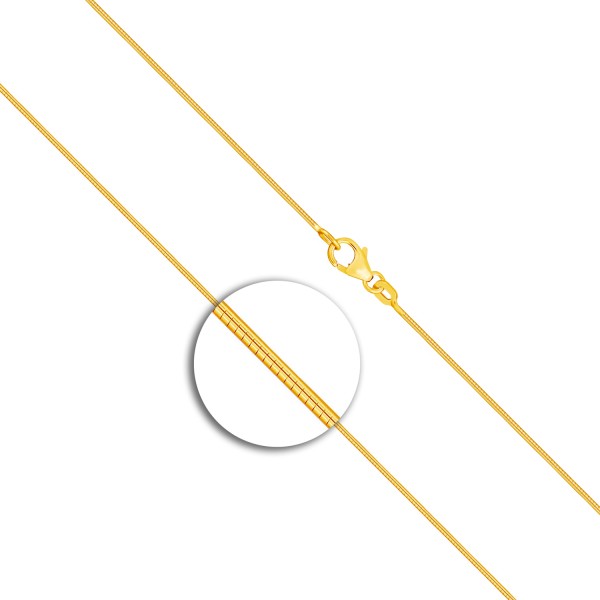 Goldkette als Tondakette in Gelbgold 750 / 18K, 38 cm lang, 0,8 mm breit, Gewicht ca. 3.3 g.