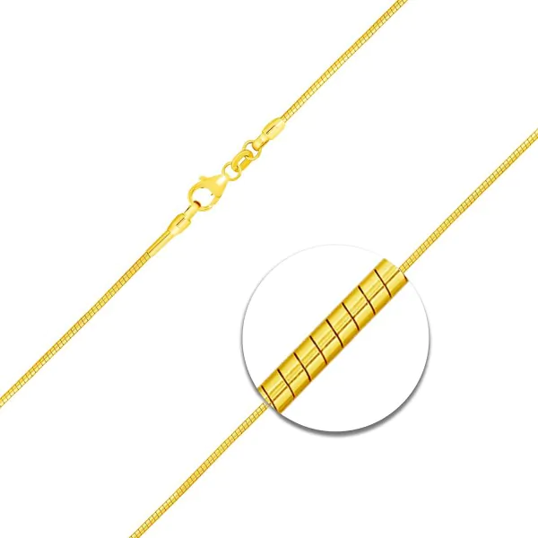 Goldkette als Tondakette in Gelbgold 585 / 14K, 34 cm lang, 1,2 mm breit, Gewicht ca. 4.6 g.