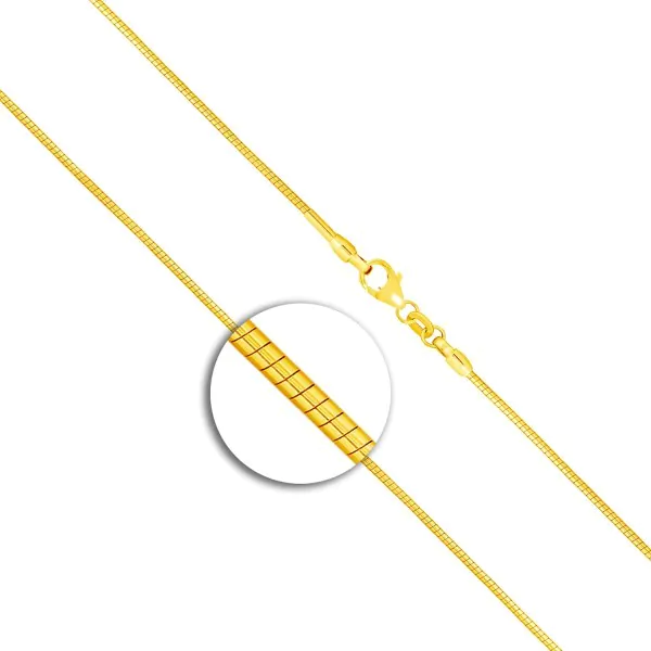 Goldkette als Tondakette matt in Gelbgold 585 / 14K, 45 cm lang, 1,2 mm breit, Gewicht ca. 6.1 g.