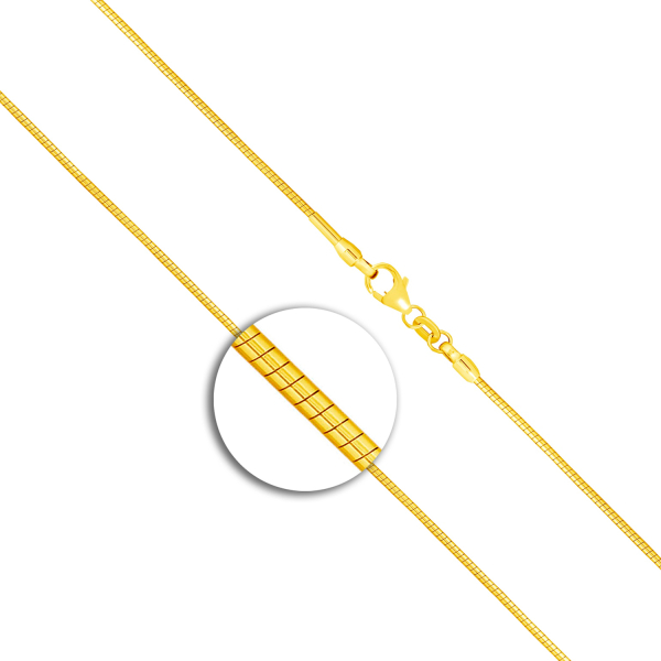Goldkette als Tondakette in Gelbgold 333 / 8K, 38 cm lang, 1,2 mm breit, Gewicht ca. 4.3 g.