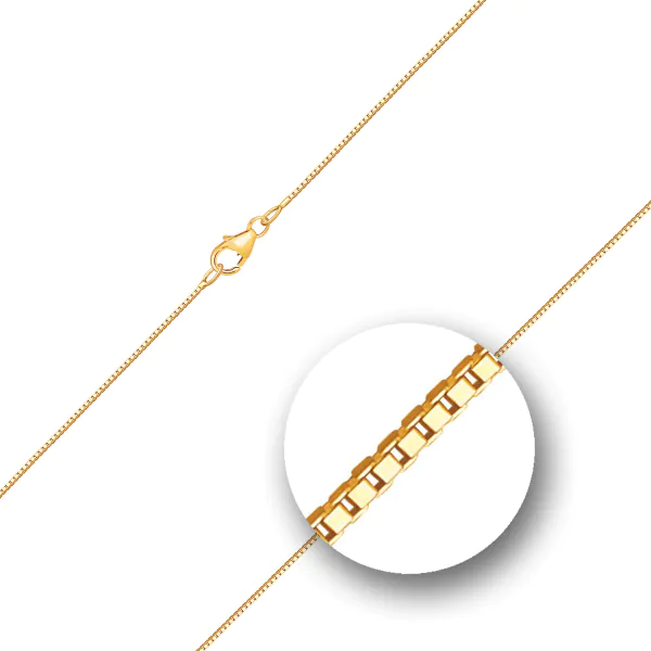 Goldkette als Venezianerkette in Gelbgold 375 / 9 Karat, 38 cm lang, 0.7 mm breit, Gewicht ca. 1,5 g.