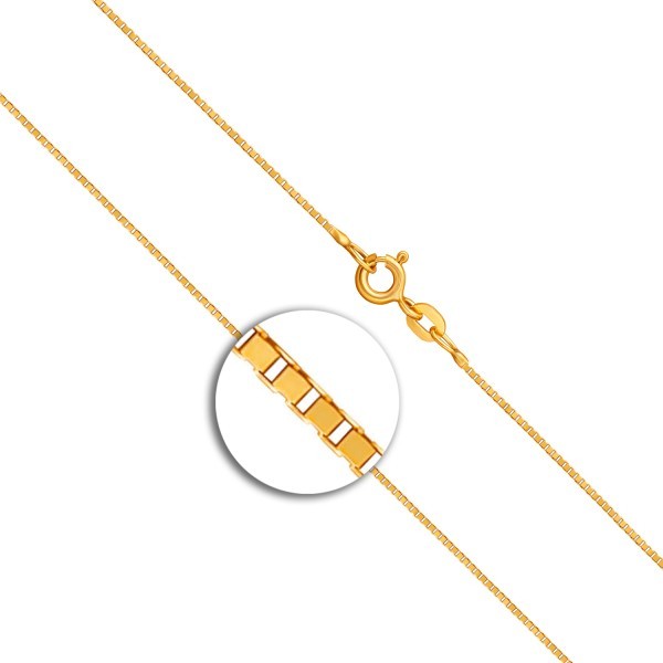 Goldkette als Venezianerkette in Gelbgold 750 / 18 Karat, 55 cm lang, 0.8 mm breit, Gewicht ca. 2.9 g.