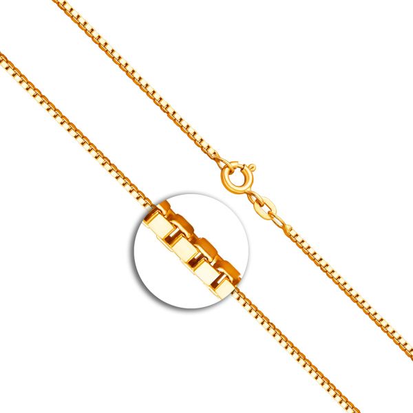 Goldkette als Venezianerkette in Gelbgold 333 / 8K, 45 cm lang, 1,4 mm breit, Gewicht ca. 5.2 g.