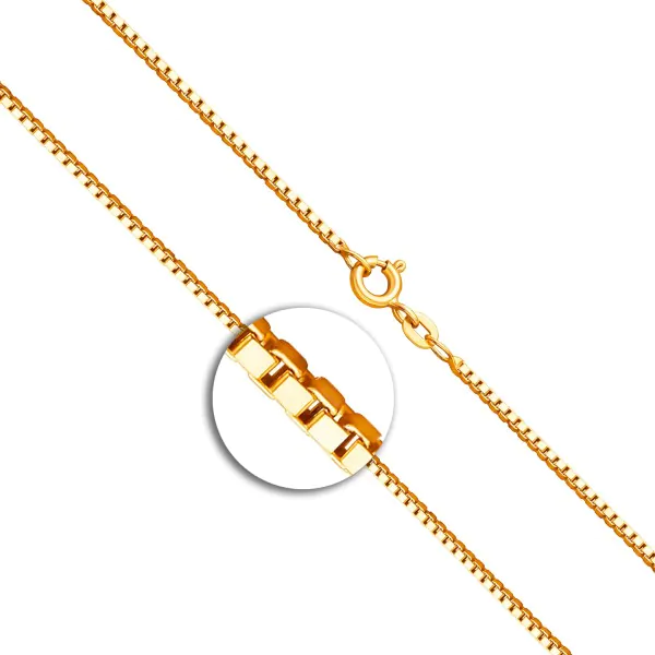 Goldkette als Venezianerkette in Gelbgold 333 / 8K, 45 cm lang, 1,4 mm breit, Gewicht ca. 5.2 g.