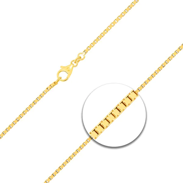 Goldkette als Venezianerkette in Gelbgold 585 / 14K, 40 cm lang, 1,8 mm breit, Gewicht ca. 9 g.