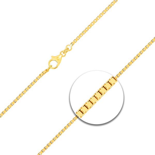 Goldkette als Venezianerkette in Gelbgold 333 / 8K, 50 cm lang, 1,8 mm breit, Gewicht ca. 9.5 g.
