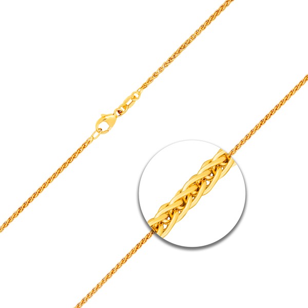 Goldkette als Zopfkette in Gelbgold 375 / 9K, 70 cm lang, 1,7 mm breit, Gewicht ca. 6.4 g.