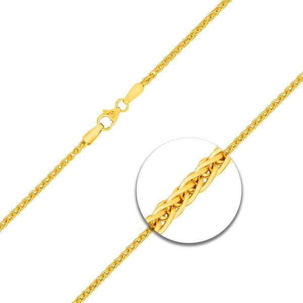 Goldkette als Zopfkette in Gelbgold 750 / 18K, 60 cm lang, 2,1 mm breit, Gewicht ca. 12.3 g.