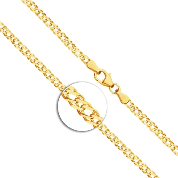Goldkette als Zwillingspanzerkette in Gelbgold 333 / 8K, 50 cm lang, 2,9 mm breit, Gewicht ca. 4.9 g.