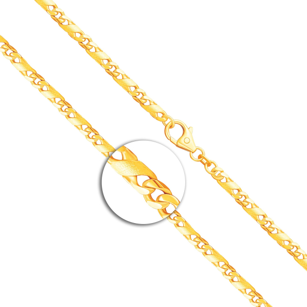 Armband Dollarkette satiniert Gelbgold