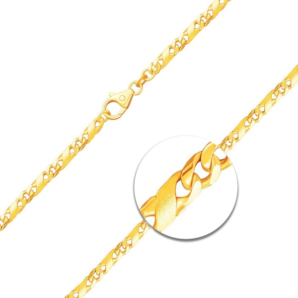 Goldkette als Dollarkette satiniert in Gelbgold 585 / 14K, 80 cm lang, 3,7 mm breit, Gewicht ca. 36.9 g.