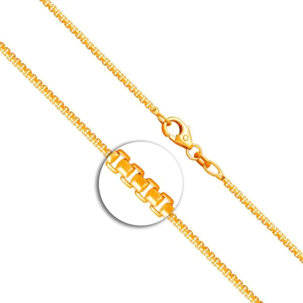 Goldkette als Venezianerkette rund geschlagen in Gelbgold 375 / 9K, 50 cm lang, 1,5 mm breit, Gewicht ca. 6.7 g.