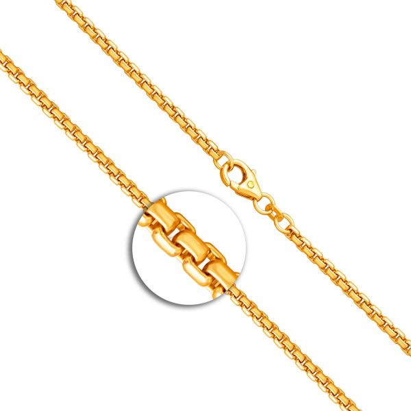 Goldkette als Venezianerkette rund geschlagen in Gelbgold 375 / 9K, 45 cm lang, 2,7 mm breit, Gewicht ca. 14.7 g.
