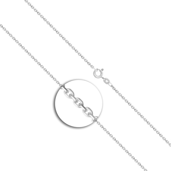 Goldkette als Ankerkette diamantiert Weißgold 333 / 8K, 40 cm lang, 1,7 mm breit, Gewicht ca. 3.7 g.