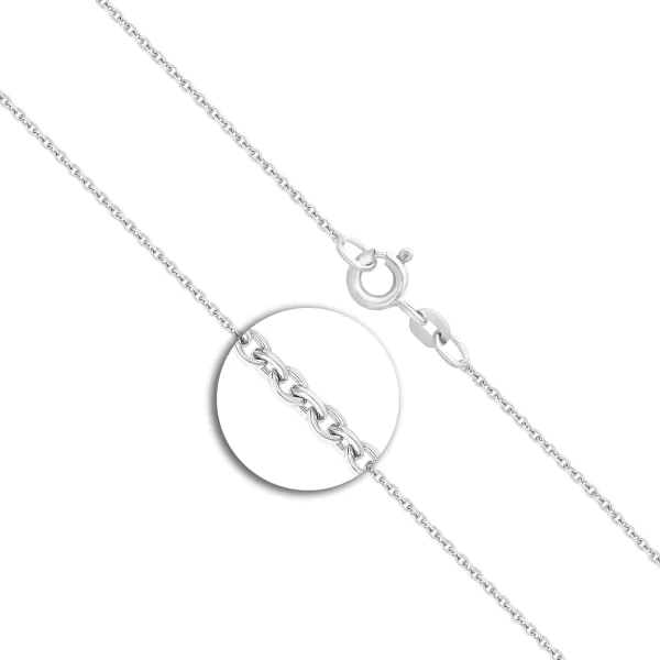 Goldkette als Ankerkette rund Weißgold 585 / 14K, 38 cm lang, 1,3 mm breit, Gewicht ca. 2.4 g.