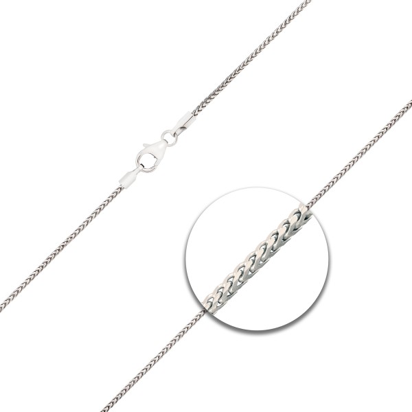 Goldkette als Bingokette in Weißgold 375 / 9K, 40 cm lang, 1,3 mm breit, Gewicht ca. 3.9 g.