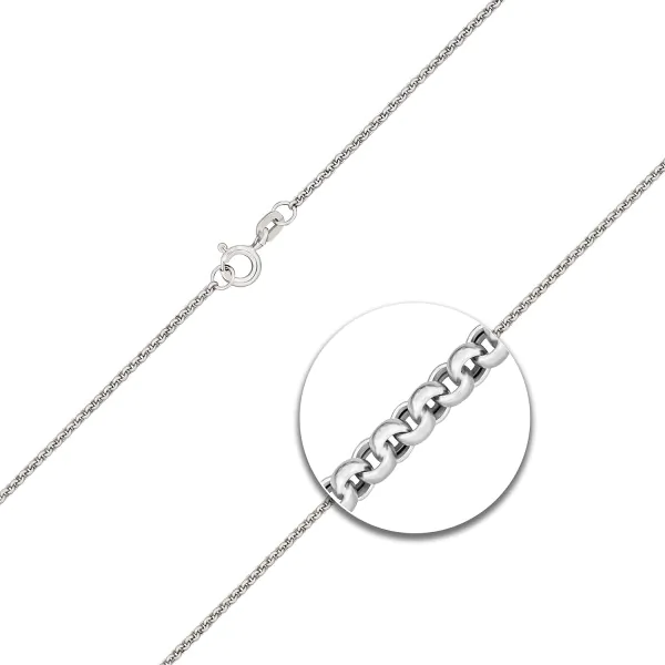 Goldkette als Erbskette in Weißgold 585 / 14K, 100 cm lang, 1,5 mm breit, Gewicht ca. 9.3 g.