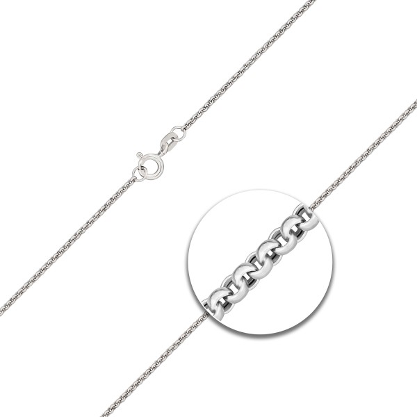 Goldkette als Erbskette in Weißgold 585 / 14K, 60 cm lang, 1,5 mm breit, Gewicht ca. 5.6 g.