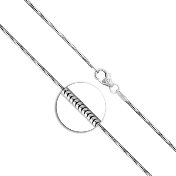 Goldkette als Schlangenkette in Weißgold 333 / 8K, 50 cm lang, 1,2 mm breit, Gewicht ca. 3.1 g.