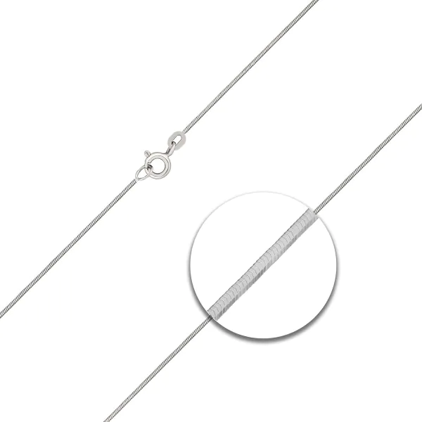 Goldkette als Schlangenkette diamantiert in Weißgold 585 / 14K, 60 cm lang, 0,8 mm breit, Gewicht ca. 4.1 g.