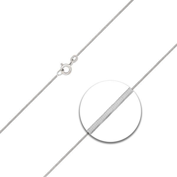 Goldkette als Schlangenkette diamantiert in Weißgold 333 / 8K, 42 cm lang, 0,8 mm breit, Gewicht ca. 2.3 g.