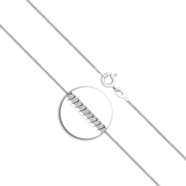 Goldkette als Schlangenkette diamantiert in Weißgold 333 / 8K, 80 cm lang, 0,9 mm breit, Gewicht ca. 5.6 g.