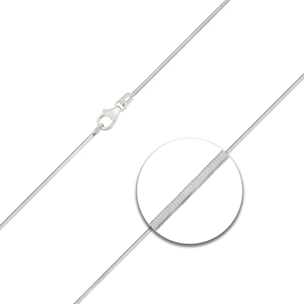 Goldkette als Schlangenkette diamantiert in Weißgold 585 / 14K, 70 cm lang, 1,2 mm breit, Gewicht ca. 10.9 g.