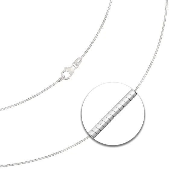 Goldkette als Tondakette in Weißgold 375 / 9K, 55 cm lang, 0,8 mm breit, Gewicht ca. 3.8 g.